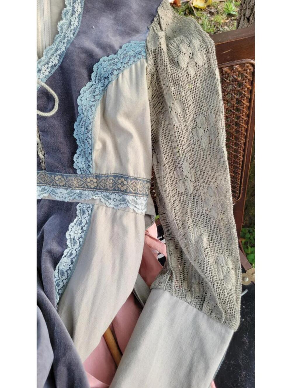 Gunne Sax Vintage Velvet Renaissance Lace Victorian Medieval Dress Womens Size 5 - Picture 7 of 15